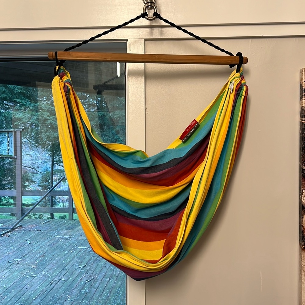 La Siesta water resistant multi colored hanging chair hammock